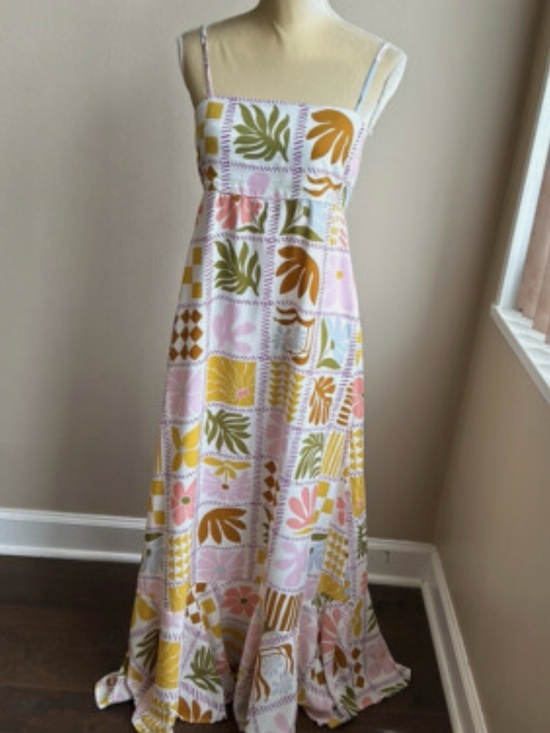 Anthropologie Dresses & Skirts - Anthropologie Paper Heart Pink, Yellow & Olive Green Patchwork Maxi Dress